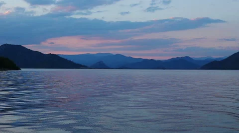 Sunset on Lake Skadar Stock Footage 66527600