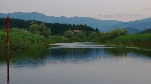 Sunset on Lake Skadar Stock Footage 66539036