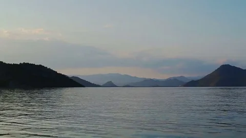 Sunset on Lake Skadar Stock Footage 69158679