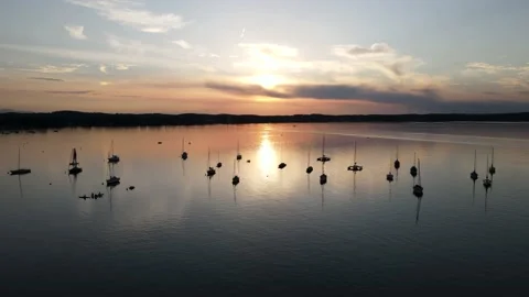 Sunset Lake Starnberg Stock Footage 164596848