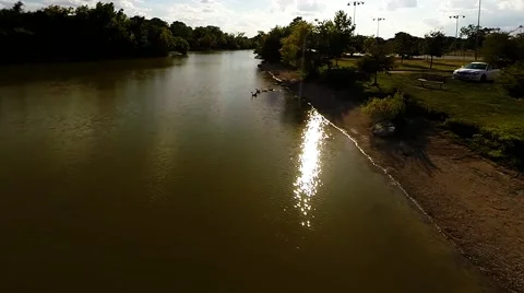 Sunset at the lake before a storm moves in Stock-Footage 41797504