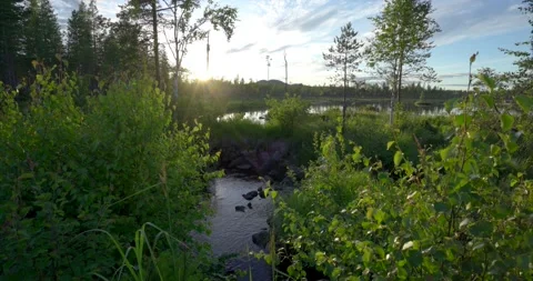 Sunset lake sweden Video stock 172544820