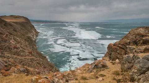 Sunset on the lake, time-lapse Stock Footage 77657978