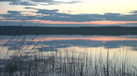 Sunset lake timelapse Stock Footage 1052587