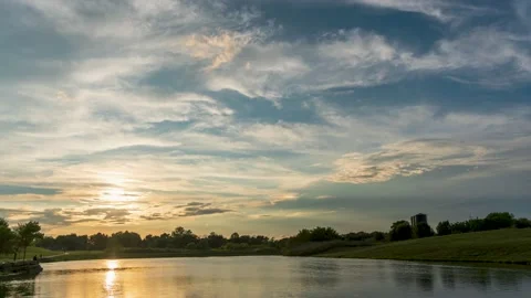 Sunset Lake Timelapse Stock Footage 208770616