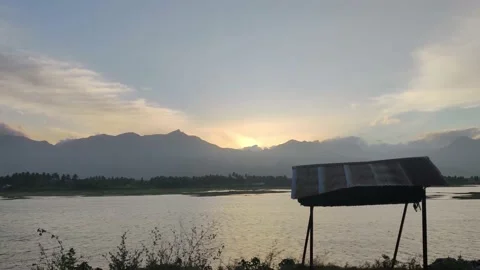 Sunset lake view Stock Footage 155935551