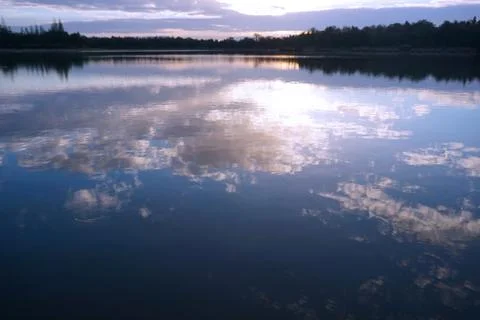Sunset in lake view Stock-Fotos