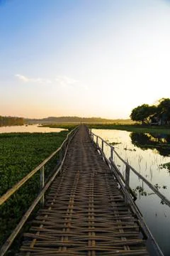 Sunset in lake view Stock Photos