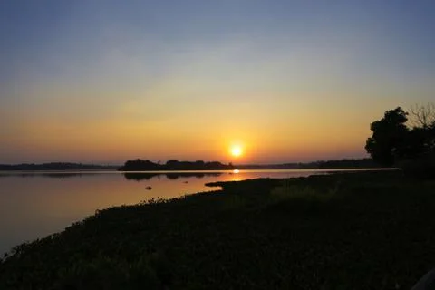 Sunset in lake view Stock-Fotos