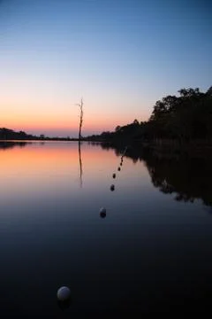 Sunset in lake view Stock Photos