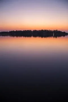 Sunset in lake view Stock Photos