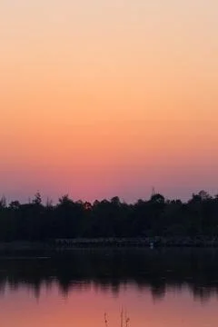 Sunset in lake view Stock Photos