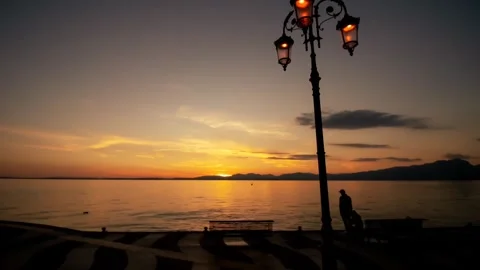 Sunset lake waves time lapse Video stock 274035180