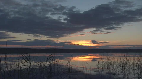 Sunset lake wide10 Stock Footage 1052539