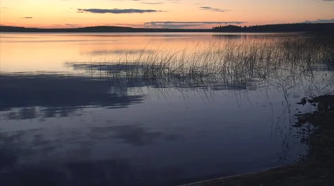 Sunset lake wide2 Stock Footage 1052556