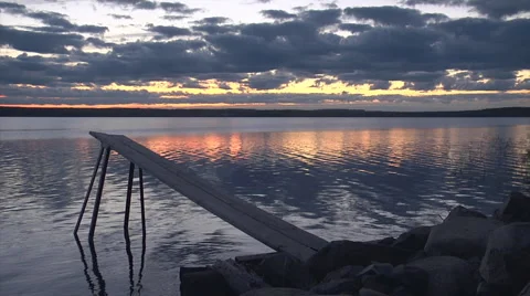 Sunset lake wide4 Stock Footage 1052561