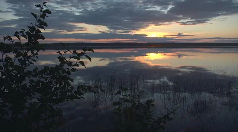 Sunset lake wide6 Stock Footage 1052565