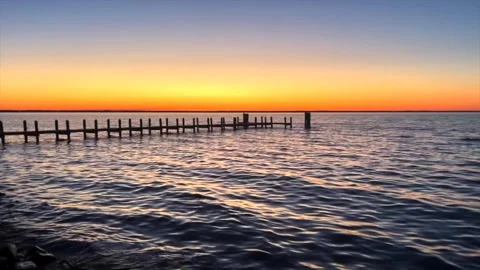 Sunset lake winnebago pan Stock Footage 273075386