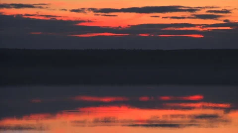 Sunset lake zeit9 Stock Footage 1052590