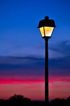 Sunset Lamppost Stock Photos