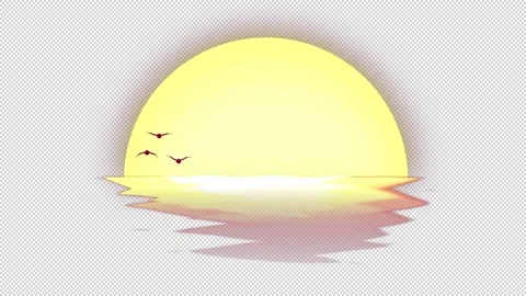 Sunset landscape. Animation of the reflection of the sunset on the water surface Stock Footage 157687241