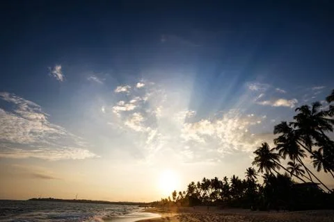 Sunset landscape beach Stock Photos