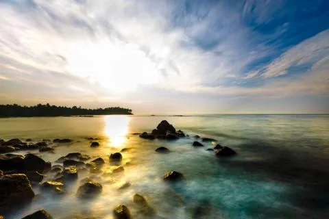 Sunset landscape beach. Stock Photos