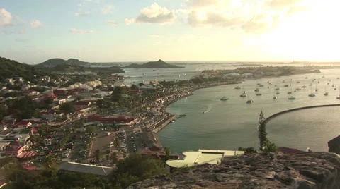 Sunset landscape of a beach in Saint Martin Stock Footage 28011398
