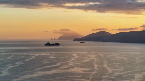 Sunset Landscape Of Capri Island At Naples In Campania Italy. Video stock 308090193