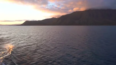 Sunset landscape in the coast of Svalbard islands, Norway Stock Footage 209807480