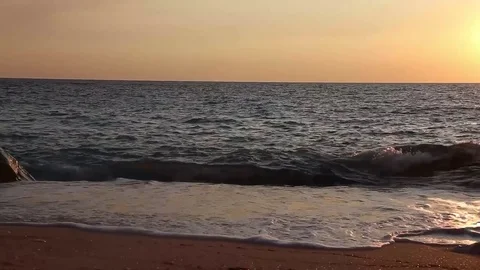Sunset landscape at Erimitis beach Paxos Greece Video stock 80008469
