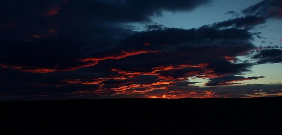 Sunset landscape horizont panoramic view Stock Photos