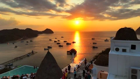 Sunset landscape in Labuan Bajo Stock Footage 341173305