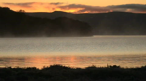 Sunset. A landscape. Lake. Video stock 856910