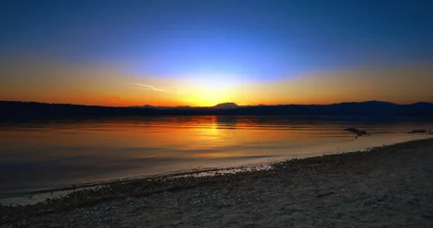 Sunset landscape at Lesa on lake Maggiore Stock Footage 340357934