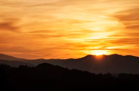 Sunset landscape panorama Foto stock