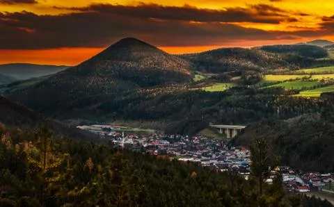 Sunset landscape Stock Photos