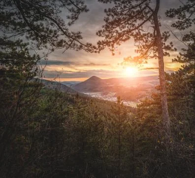 Sunset landscape Stock Photos