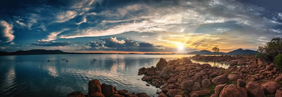 Sunset landscape Stock Photos