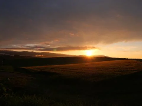 Sunset landscape Stock Photos