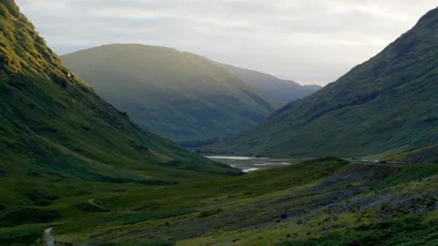 Sunset landscape in the Scottish mountains Stock Footage 219505506