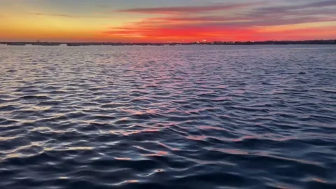 Sunset landscape with sea waves Stock Footage 218981917
