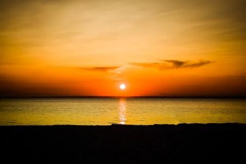 Sunset Landscape at Seaside Stock Photos