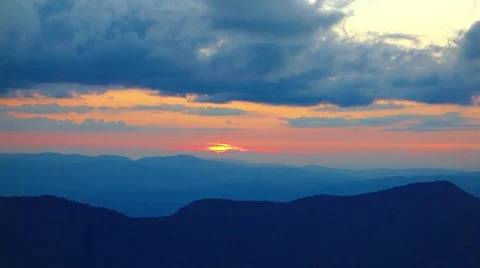 Sunset landscape view from mount mitchell Stock-Footage 68006468