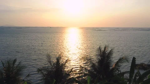 Sunset landscape view see from the coast in evening summer. Video stock 110776466