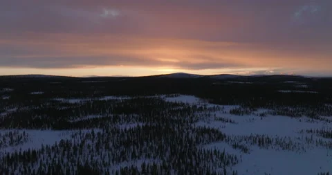 Sunset in Lapland Stock Footage 220025473