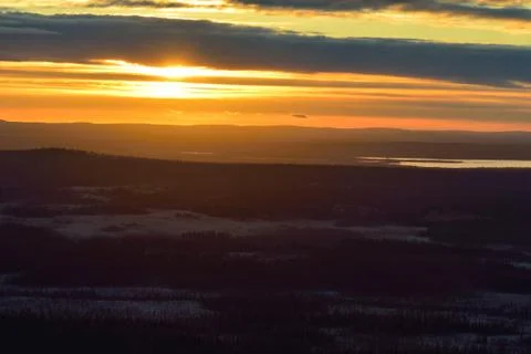Sunset in Lapland Stock Photos