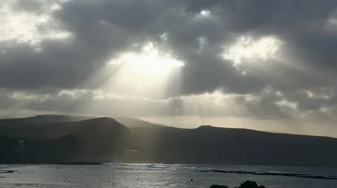 Sunset in Las Palmas de Gran Canaria time lapse Видео 11209081