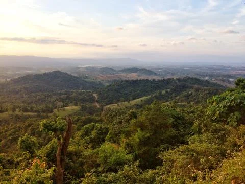 Sunset last light of view landscape nature at the mountain Foto stock