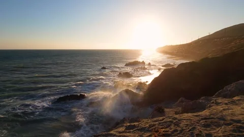 Sunset at Leo Carrillo State Beach, Malibu Stock Footage 295221837